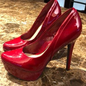 Jessica Simpson Red Patent Leather Heels.